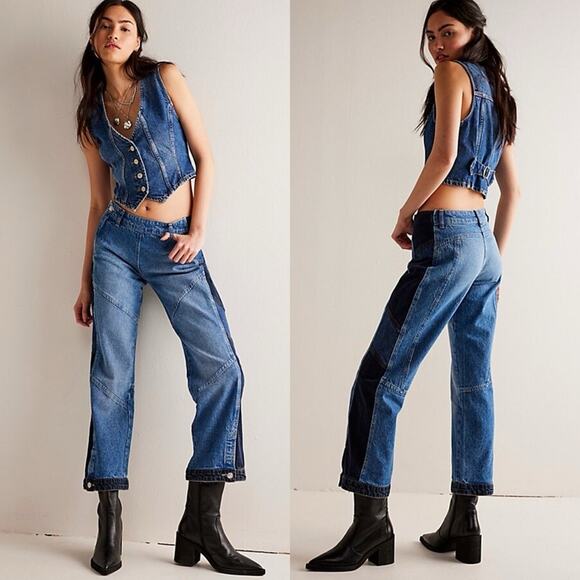 Free People Denim - Free People We The Free Moonlit Moto Slim Bootcut Jeans Sz.27 NWT